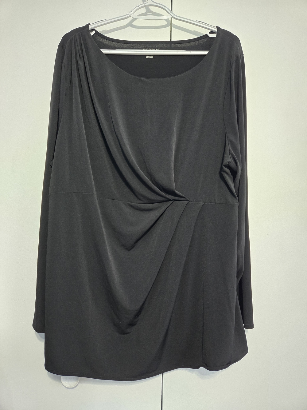 Lane Bryant Black Ruched Twist Front Tunic Top‎ Plus Size 22/24